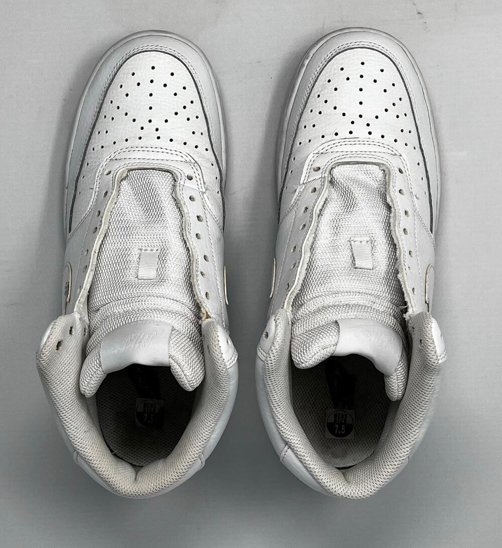 Nike Court Vision Mid-Sneaker white Size Men 7.5 Pre-Owned with some rhinestones
